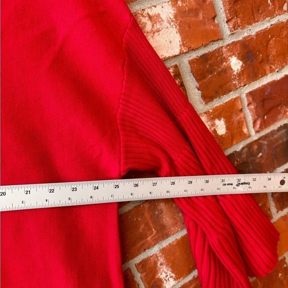 Lane Bryant Womens 22/24 Red Ribbed Flare Wide Sleeve Sweater - Picture 7 of 9